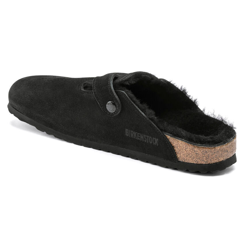 Unisex Boston Shearling Suede Leather Black Medium/Narrow