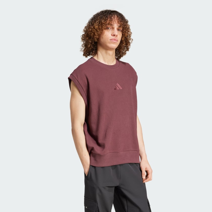 Men's adidas Elevated All SZN Cloud Jersey Sleeveless Crew Tee