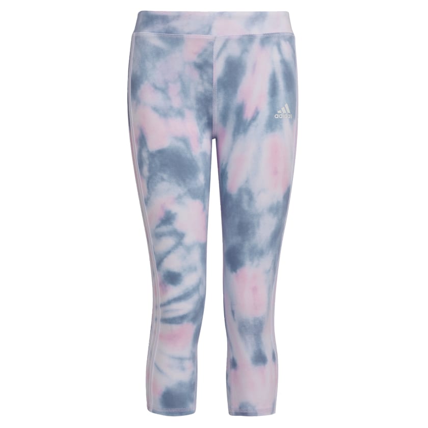 Kids' adidas Allover Print Cotton 3-Stripes 7/8 Tights
