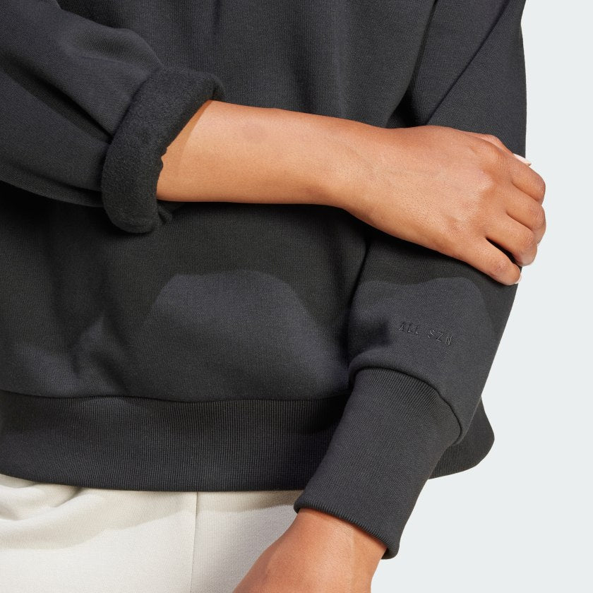 Women's adidas ALL SZN Fleece Loose Quarter-Zip Sweatshirt