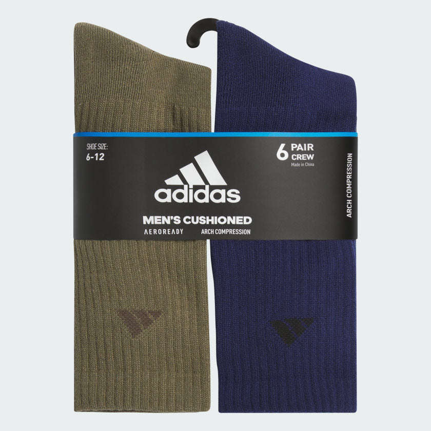 Athletic Cushioned 6-Pack Crew Socks