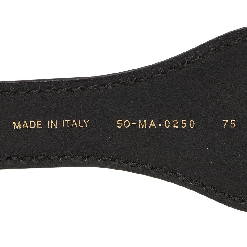Dior Belt Size 75 Navy Beige Canvas Leather