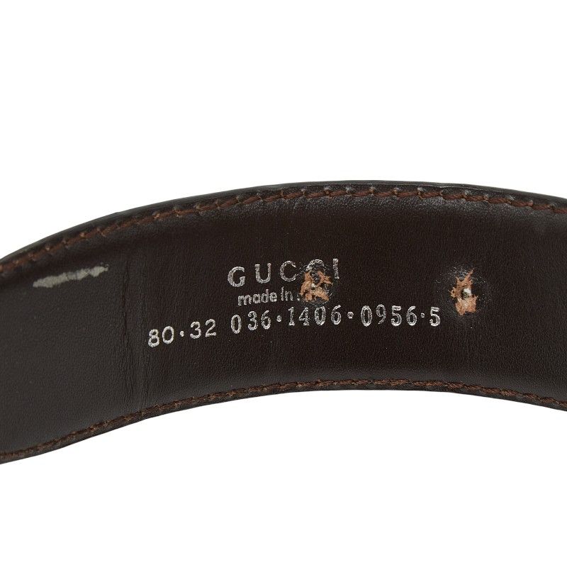 Gucci Belt Size 80 32 036 1406 0956 5 Black Leather