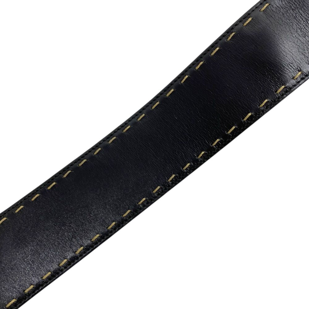 Celine Mantel Chain Belt Turnlock Leather Black Gold