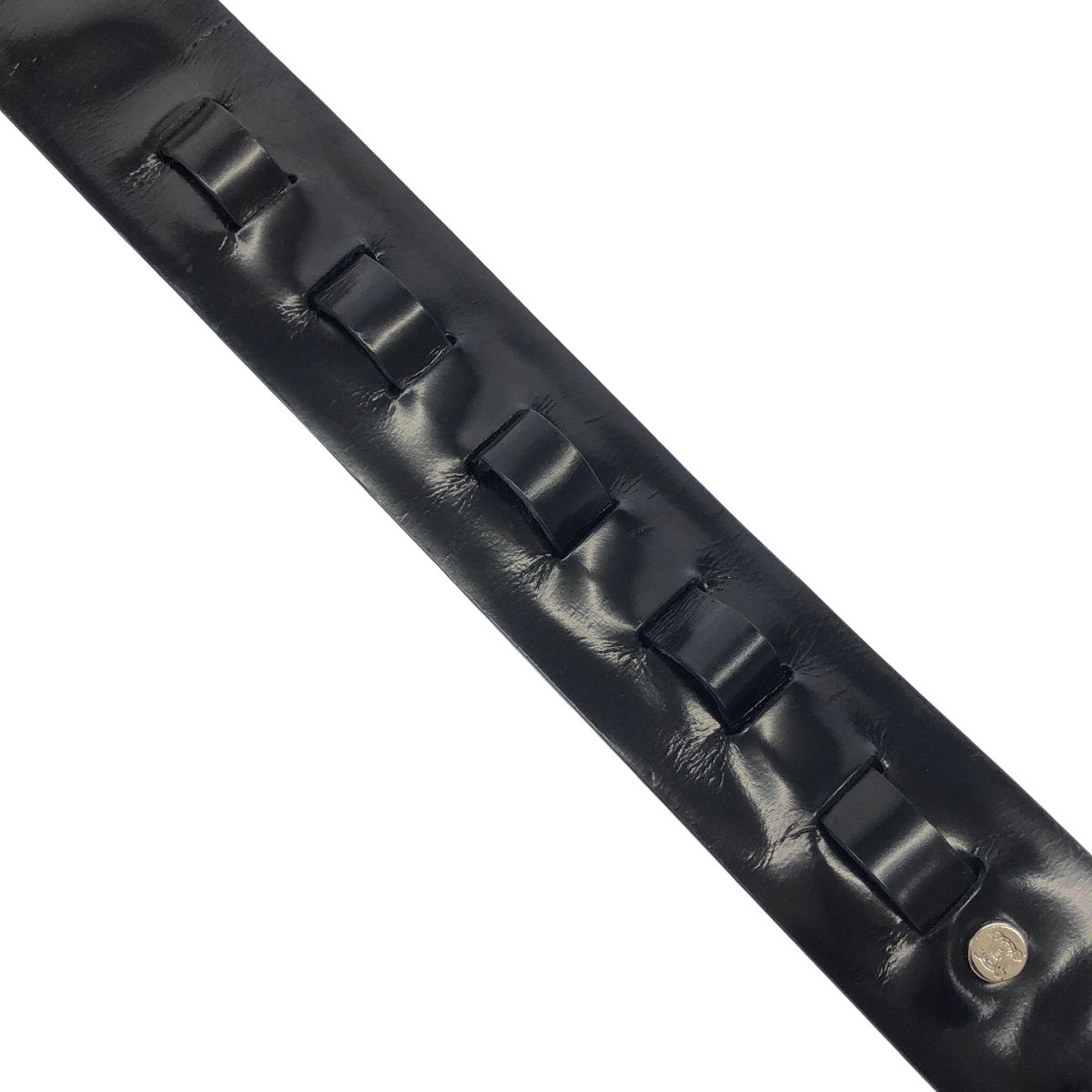Celine Pelican Hook Buckle Leather Belt Black 30 75
