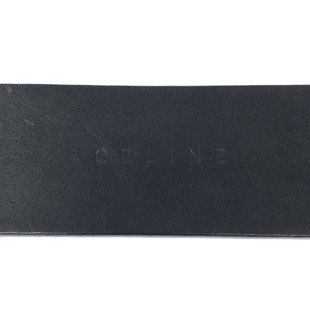 Celine Pelican Hook Buckle Leather Belt Black 30 75