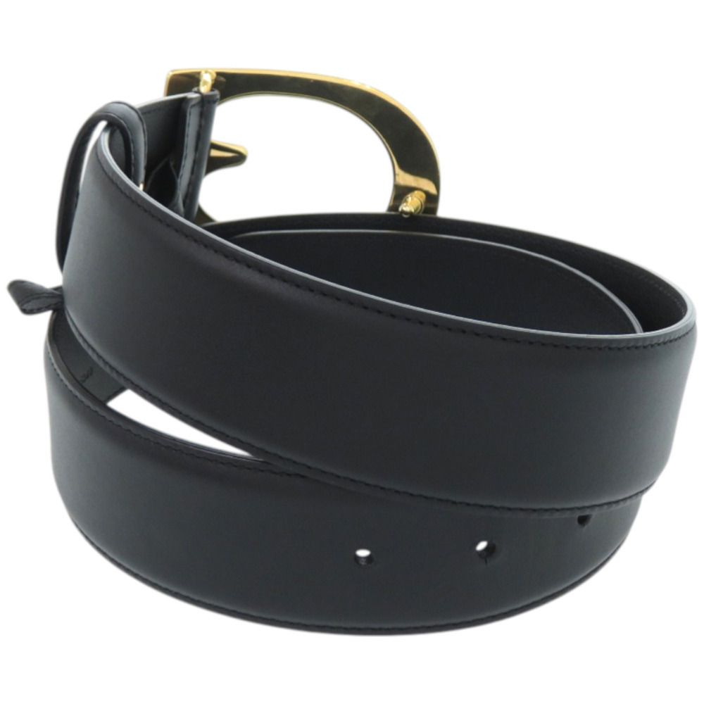 Gucci Buckle Leather Metal Black Belt