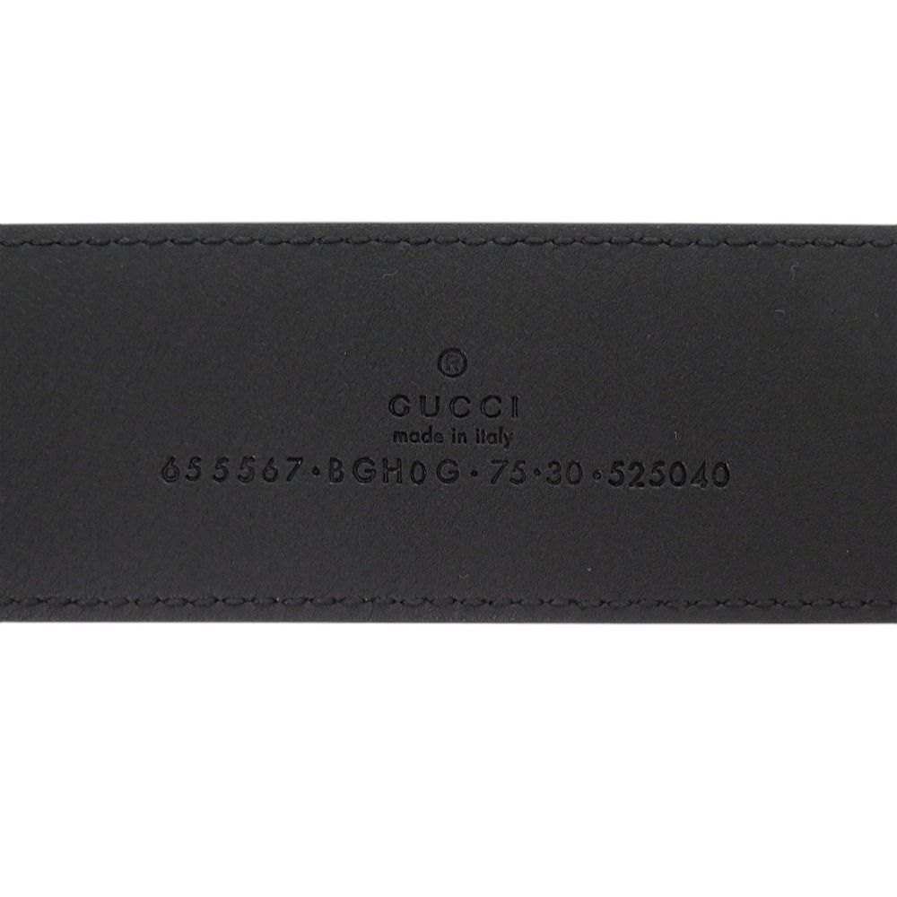 Gucci Buckle Leather Metal Black Belt