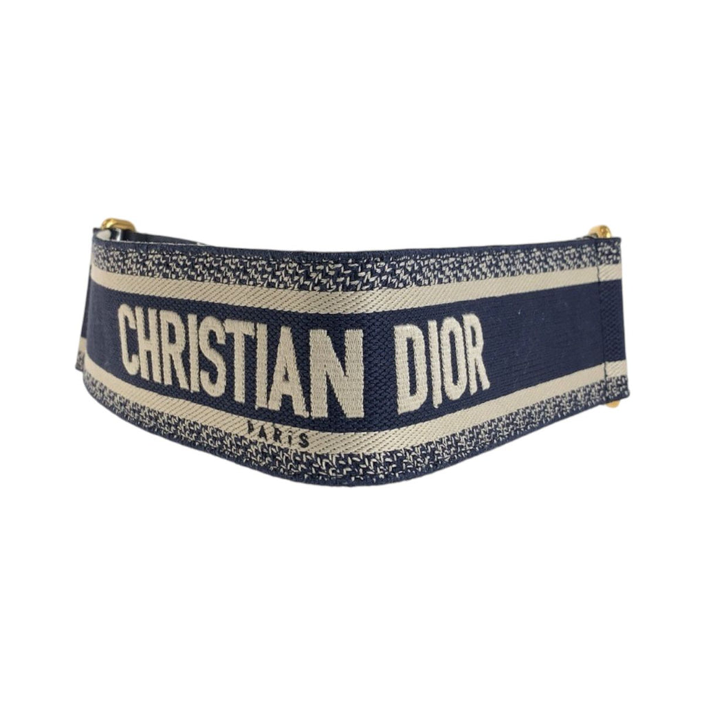 Dior Black Navy Gold Leather 50 MA Belt