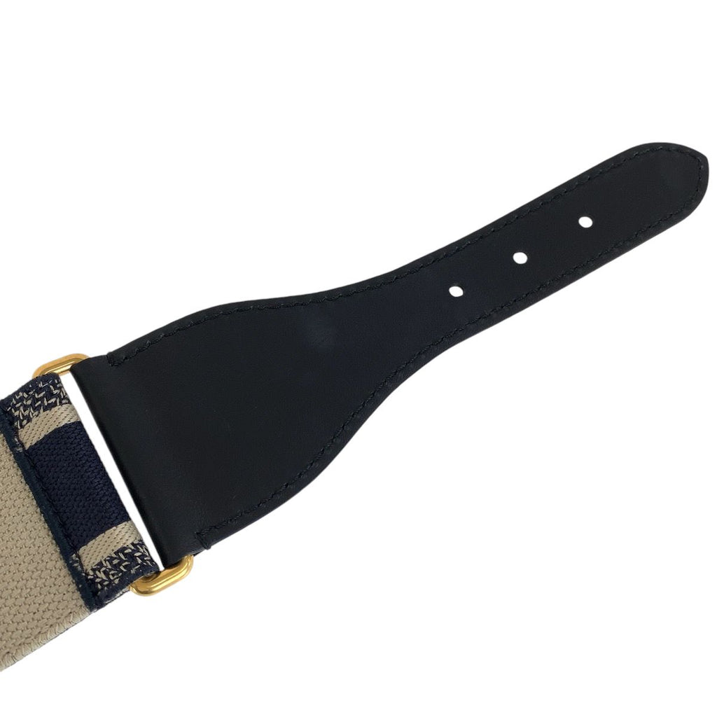 Dior Black Navy Gold Leather 50 MA Belt