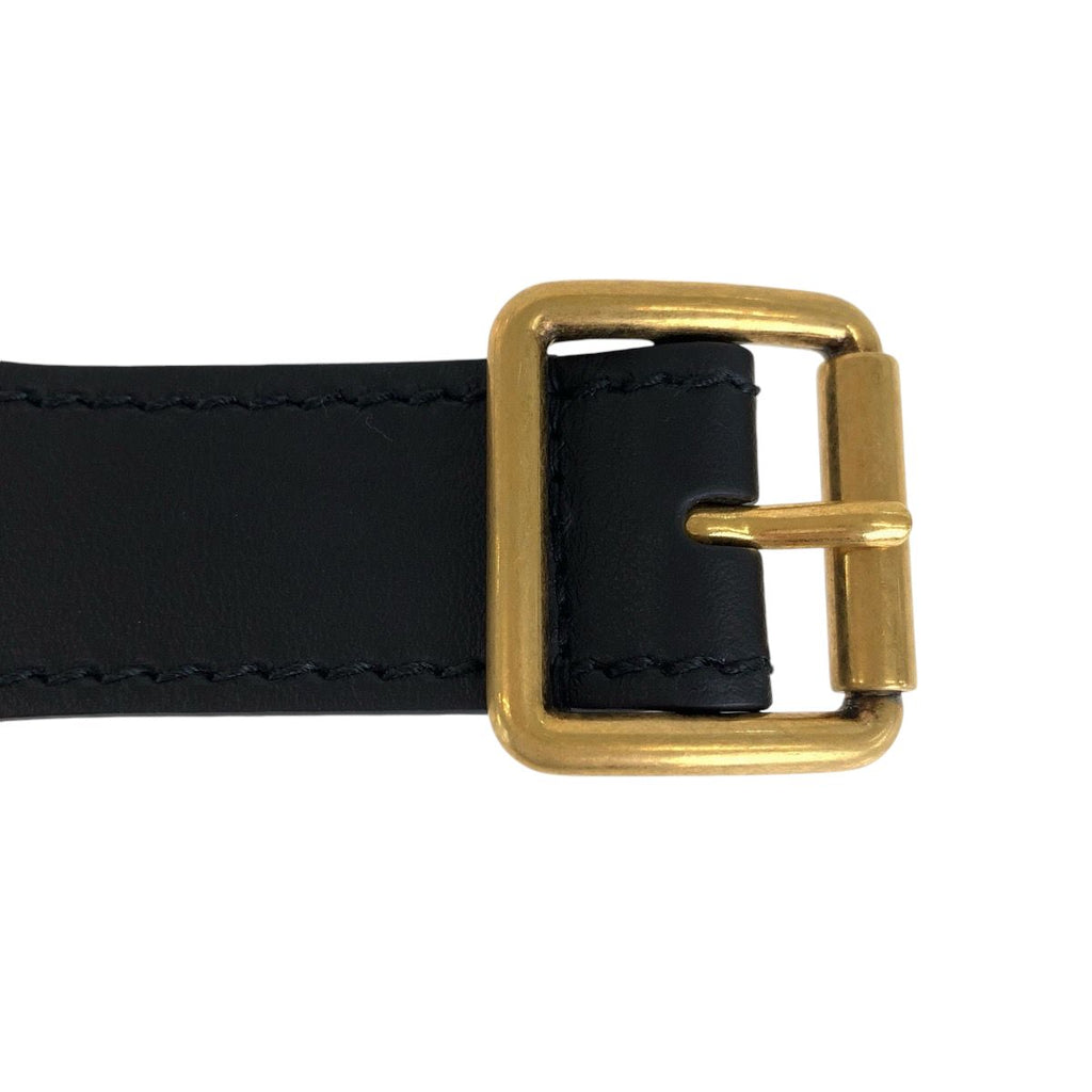 Dior Black Navy Gold Leather 50 MA Belt