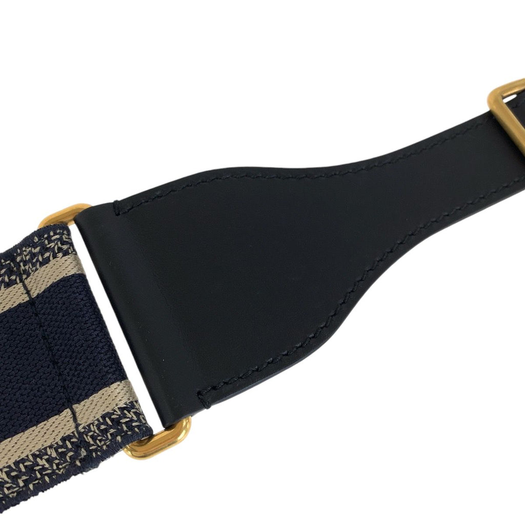 Dior Black Navy Gold Leather 50 MA Belt