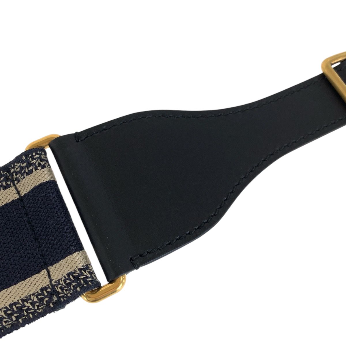 Dior Black Navy Gold Leather 50 MA Belt