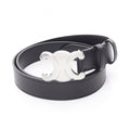 Celine Belt Triomphe Large Black Leather