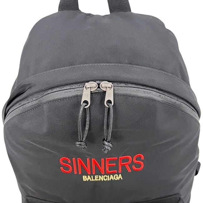 Balenciaga Backpack Black Leather Canvas