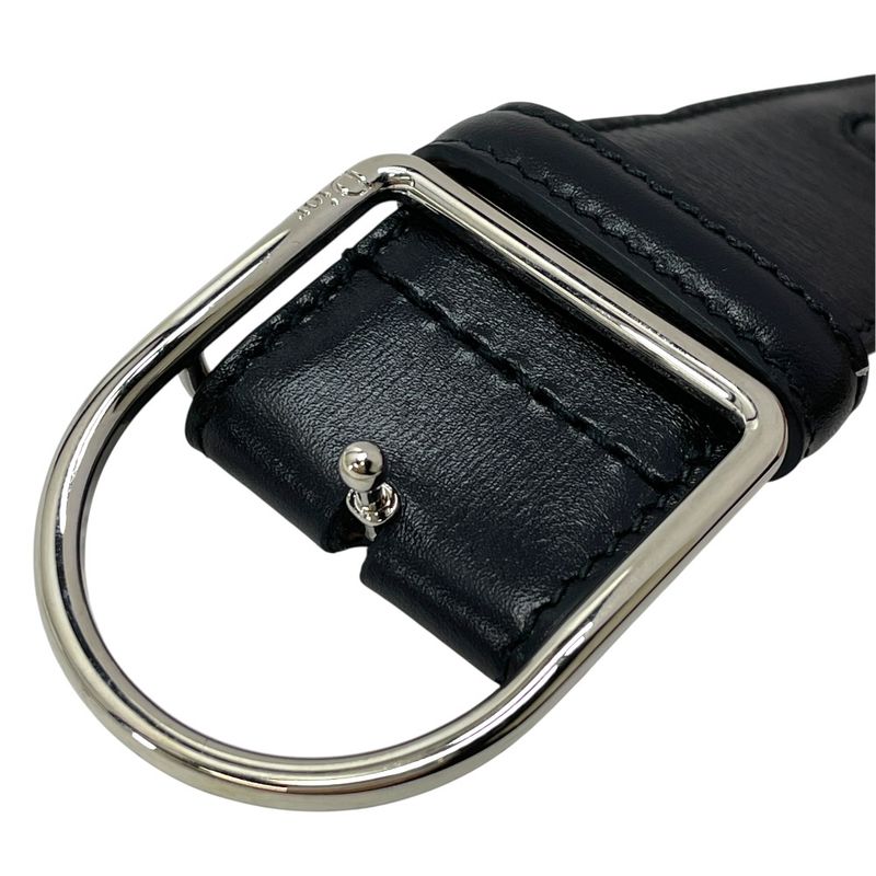 Dior D Logo Buckle Belt Black Silver