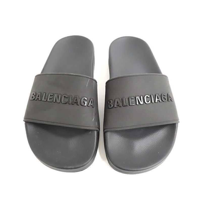 Balenciaga Pull Slide Rubber Sandals Black