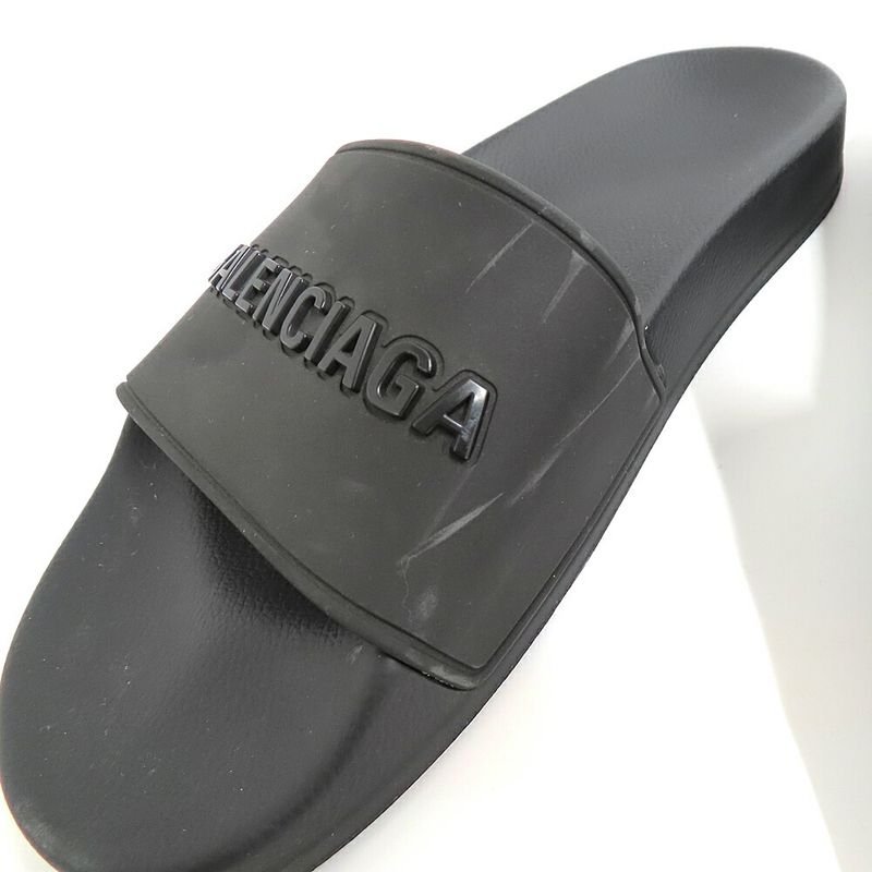 Balenciaga Pull Slide Rubber Sandals Black