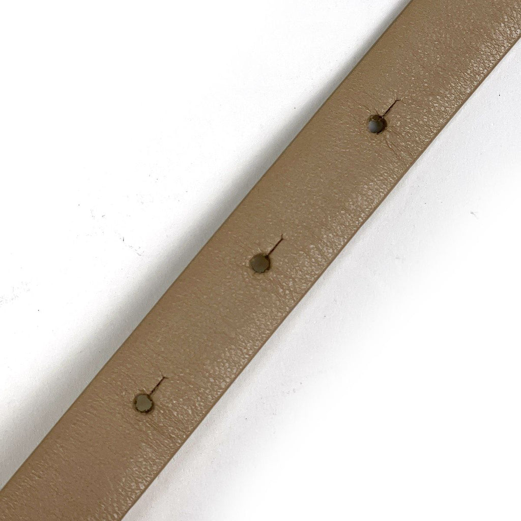 Chanel CC Logo Belt 14 Leather Beige Gold