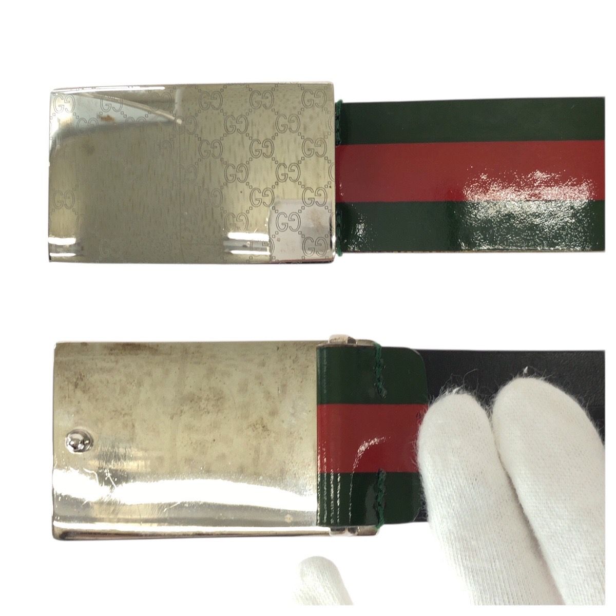 Gucci Sherry GG Pattern Leather Green Red