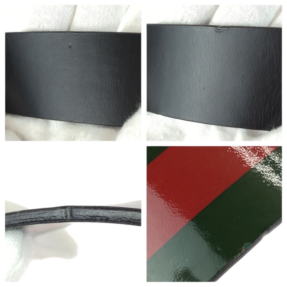 Gucci Sherry GG Pattern Leather Green Red