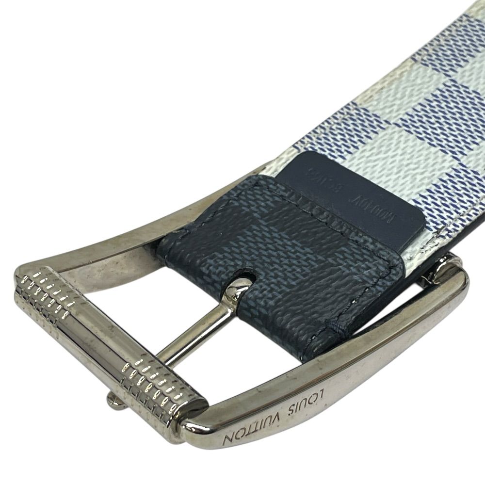 Louis Vuitton Damier Cobalt Azur Belt Silver Black Sophistication