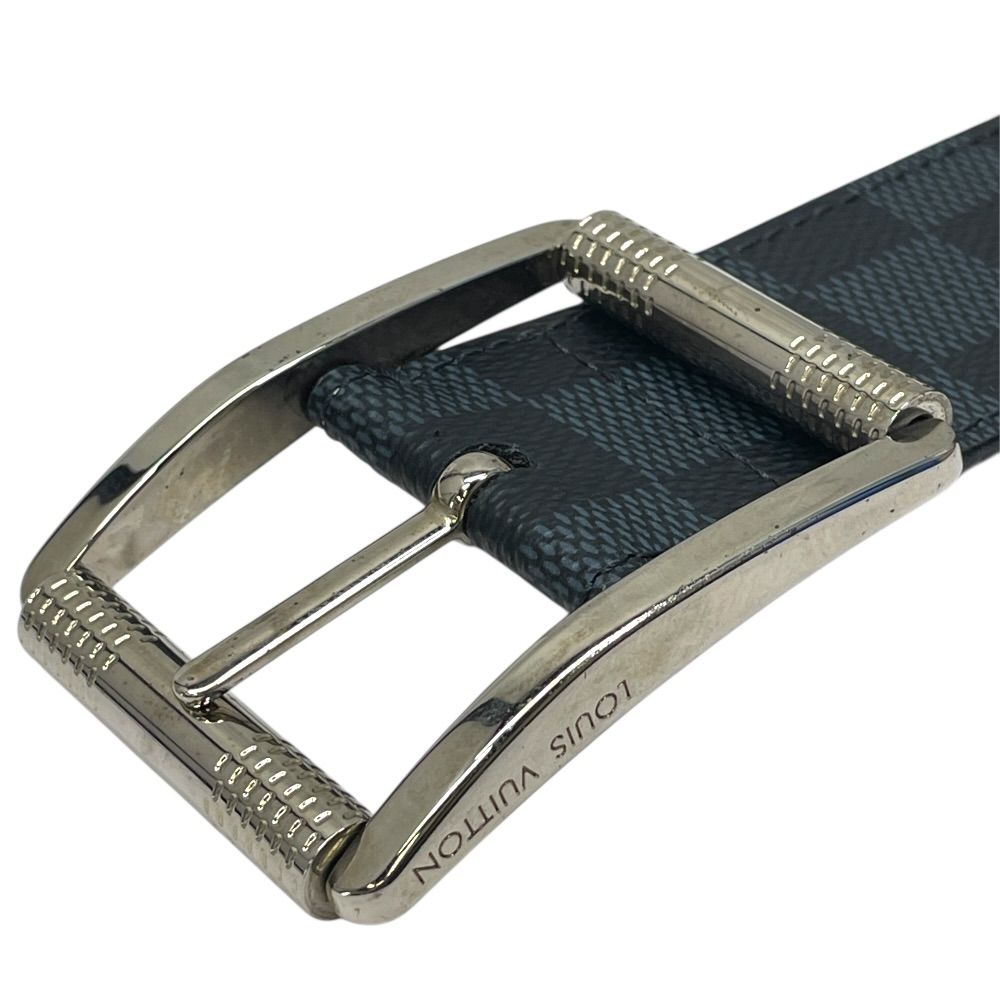 Louis Vuitton Damier Cobalt Azur Belt Silver Black Sophistication
