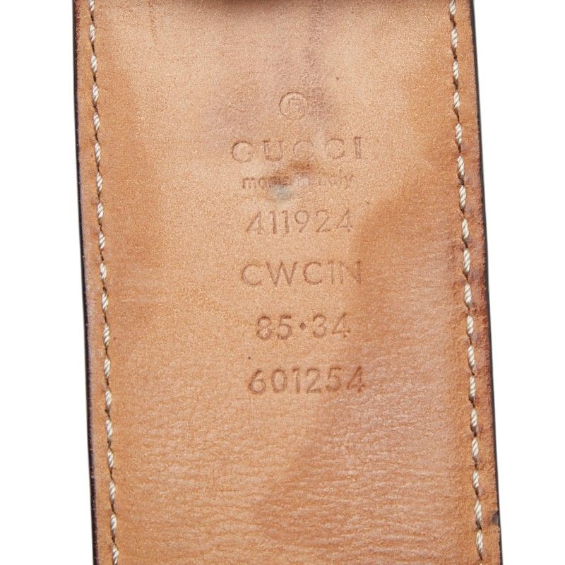 Gucci Guccissima Interlocking Belt 34 Black Leather