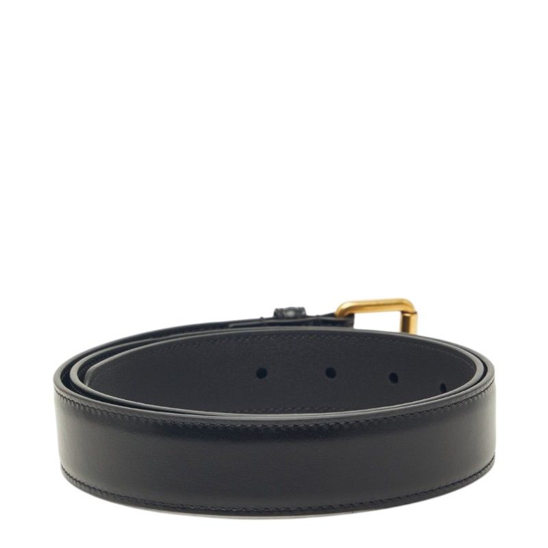Gucci Plain Belt 85 34 Black Gold Calfskin