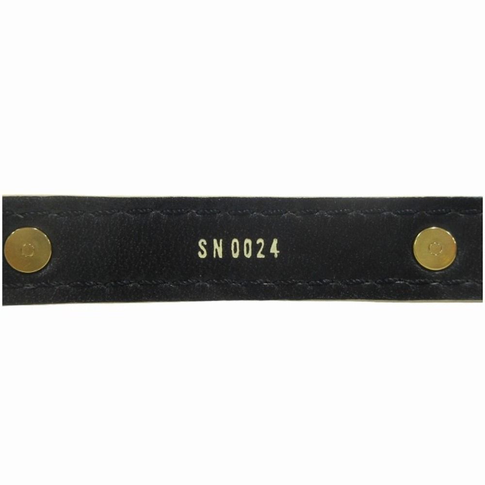 Louis Vuitton Suhali Ceinture Double Tour Leather Belt Studded Narrow-S Black