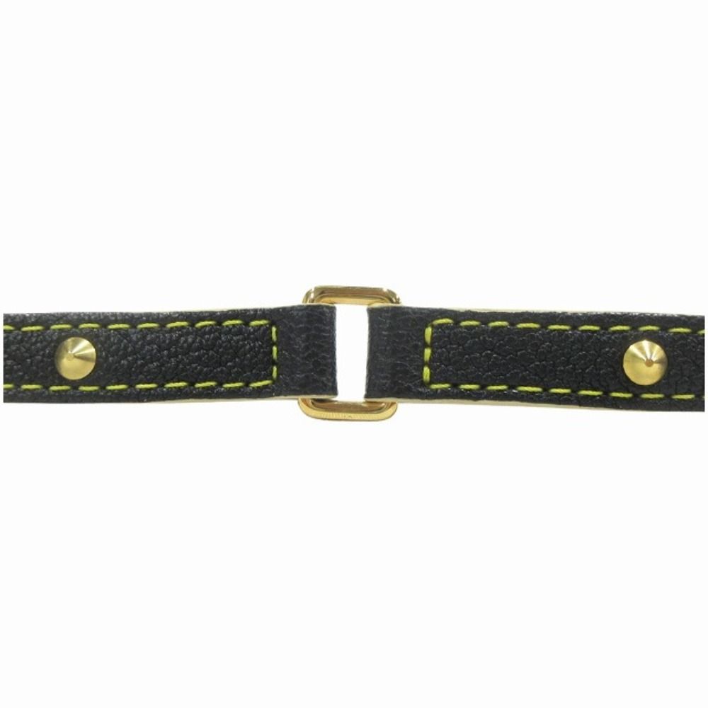 Louis Vuitton Suhali Ceinture Double Tour Leather Belt Studded Narrow-S Black