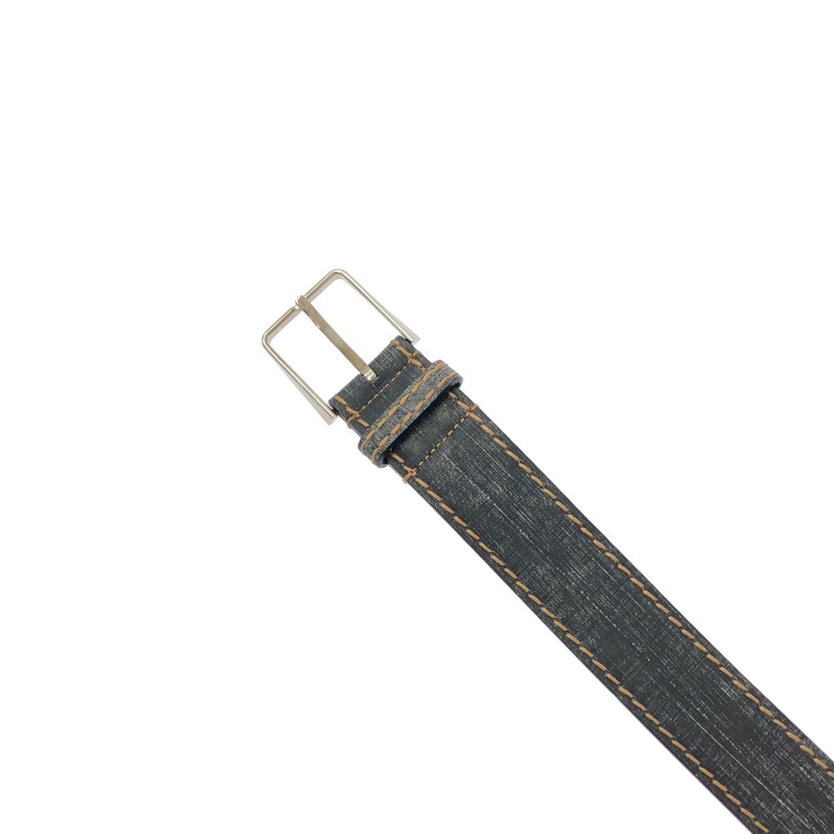 Fendi Leather Print Belt 95 Navy