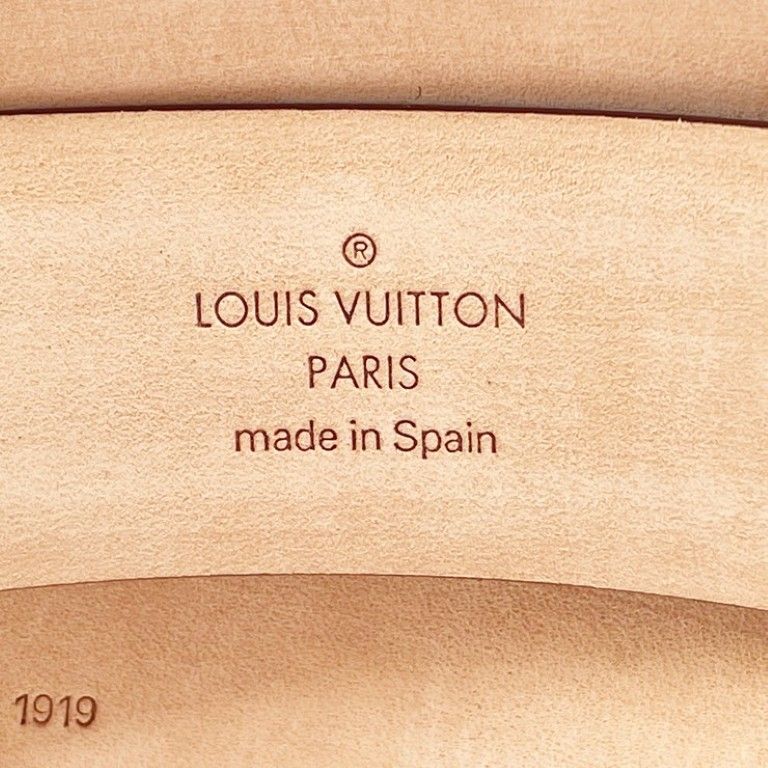 Louis Vuitton Belt Ceinture Carre Brown Leather Gold