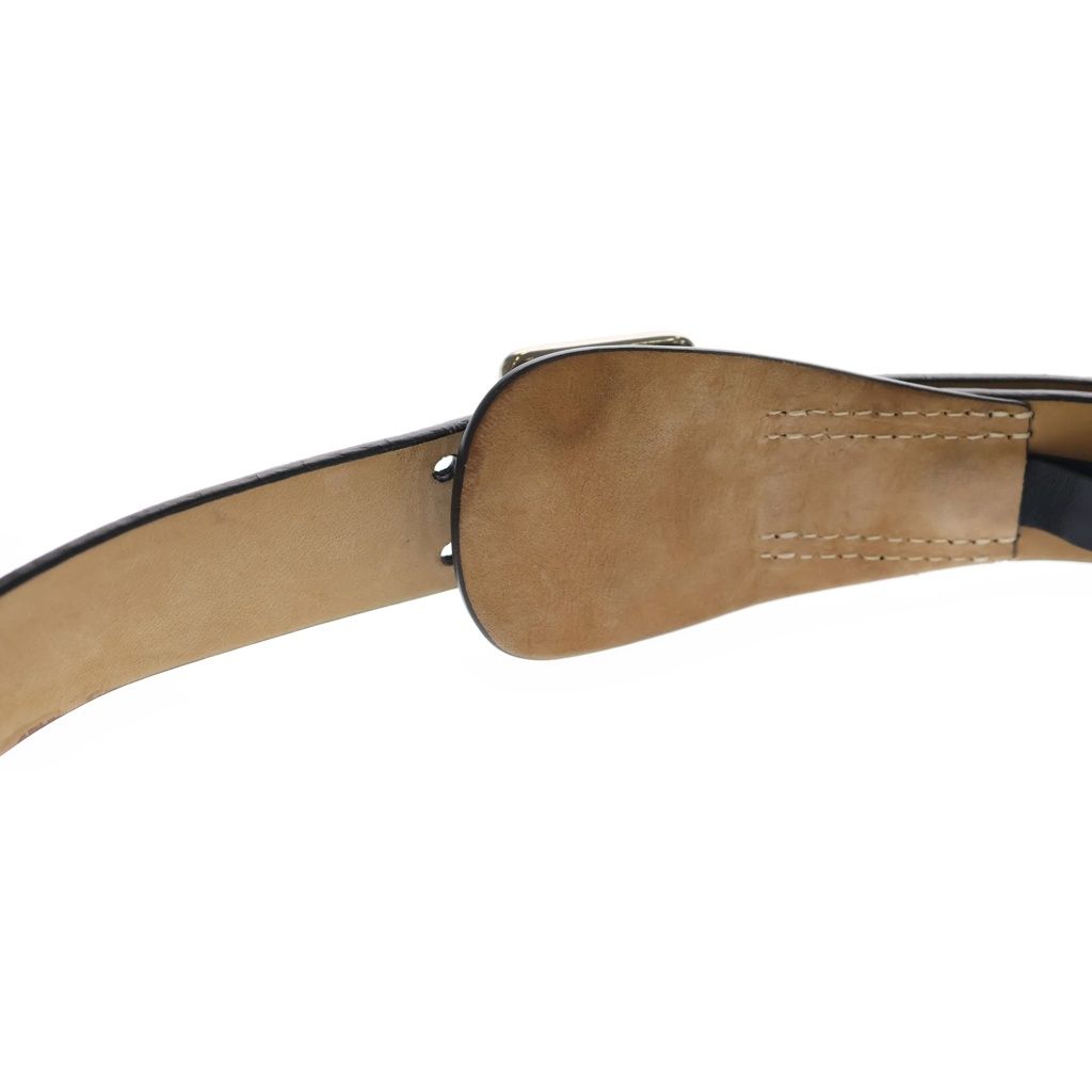 Dior Log Leather Belt Black Silver