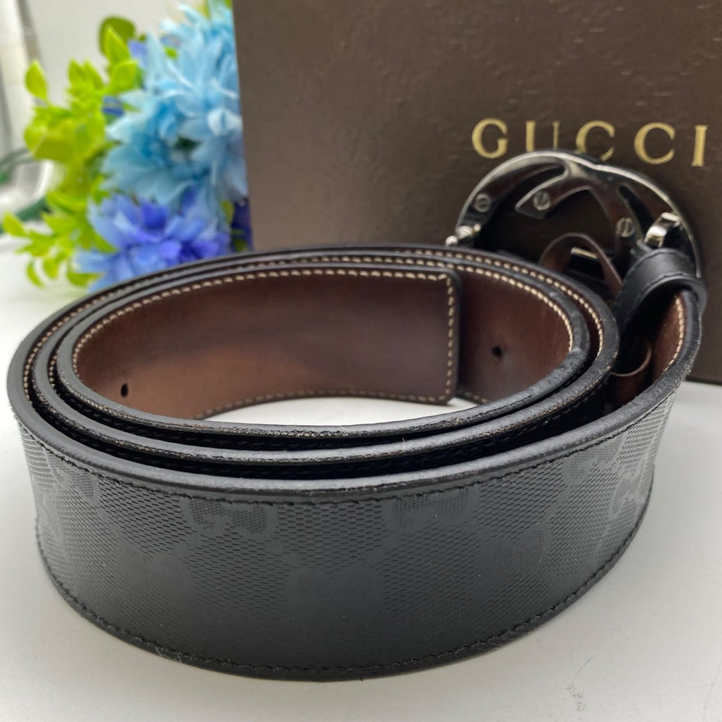 Gucci Leather Belt GG Marmont Supreme Black