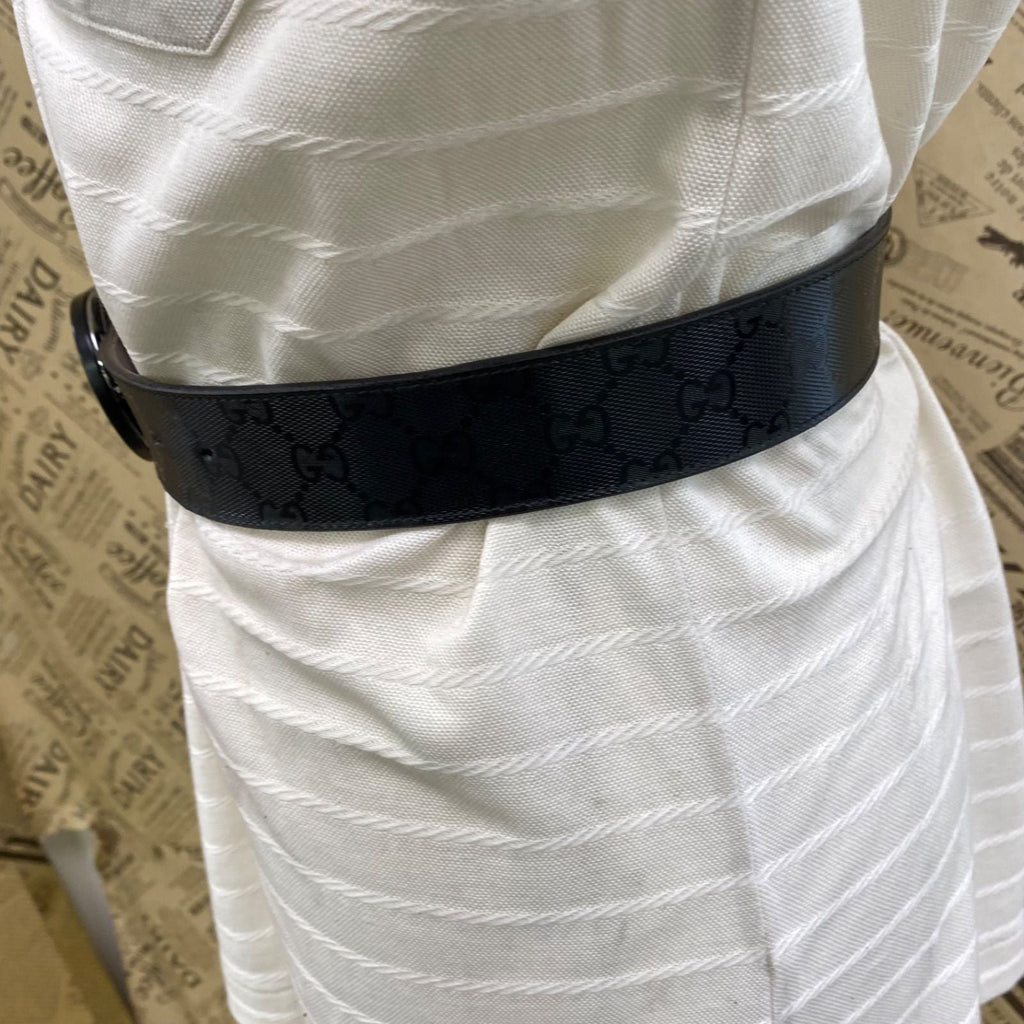 Gucci Leather Belt GG Marmont Supreme Black