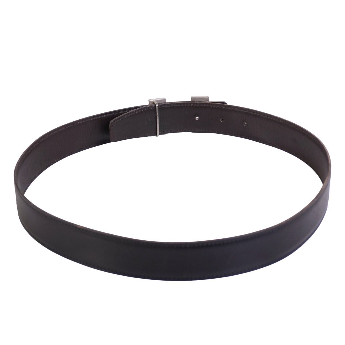 Hermes Belt Leather Constance Logo Silver