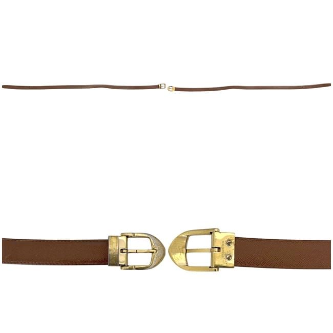 Louis Vuitton Belt Ceinture Classic Brown Taiga Waist 100 25 Leather