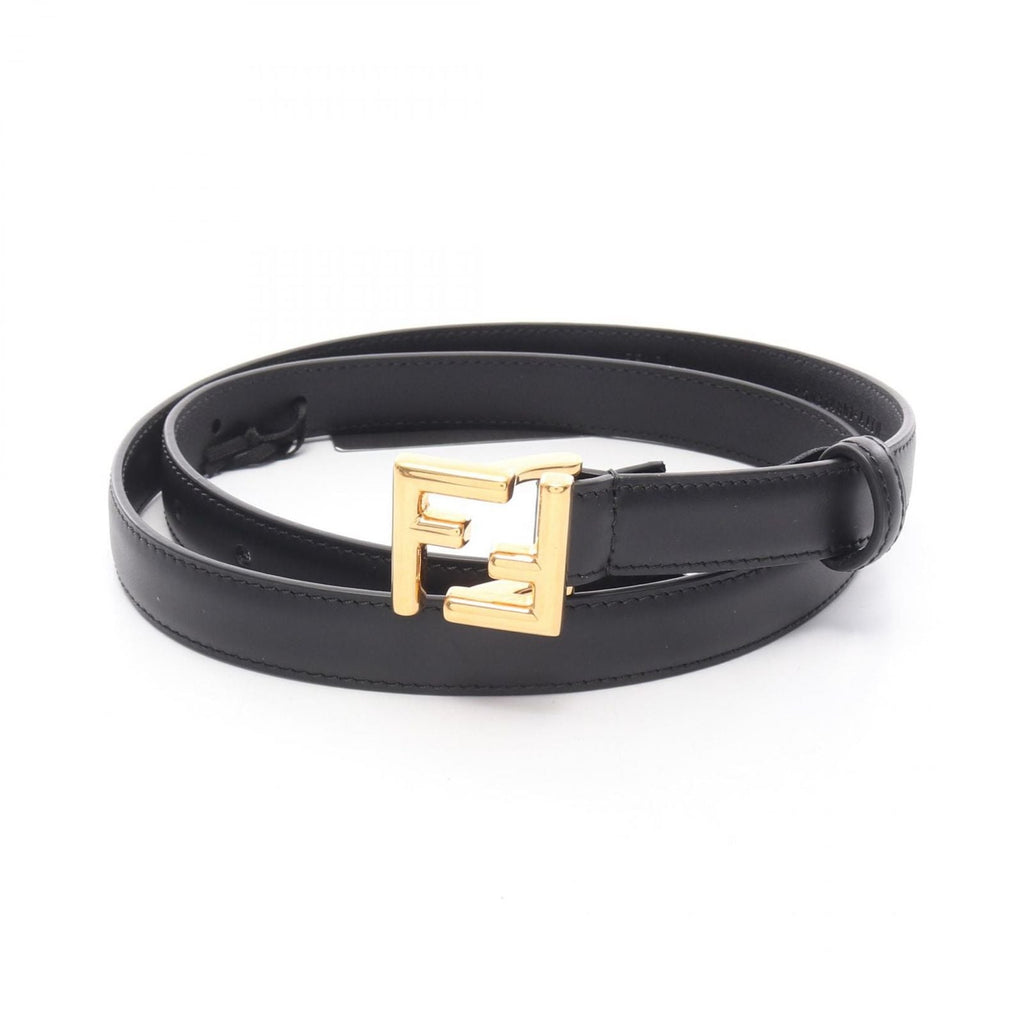 Fendi Belt FF Logo Black Leather