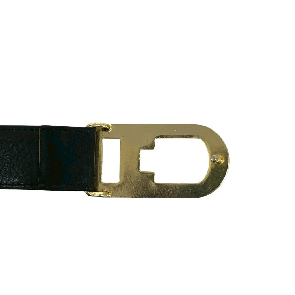 Dior CD Logo Leather Belt Black