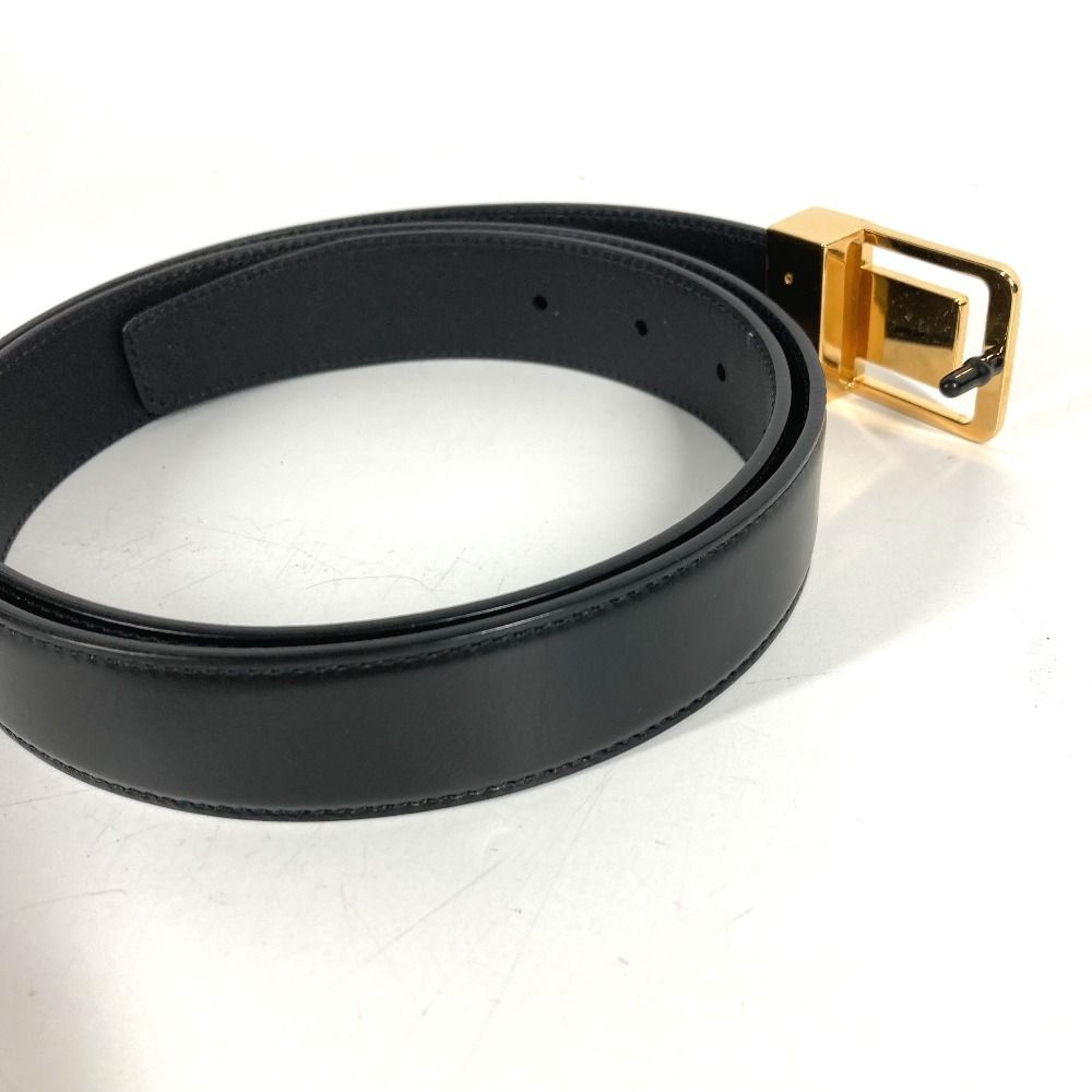 Saint Laurent Paris Belt Logo la 66 Buckle Leather Black