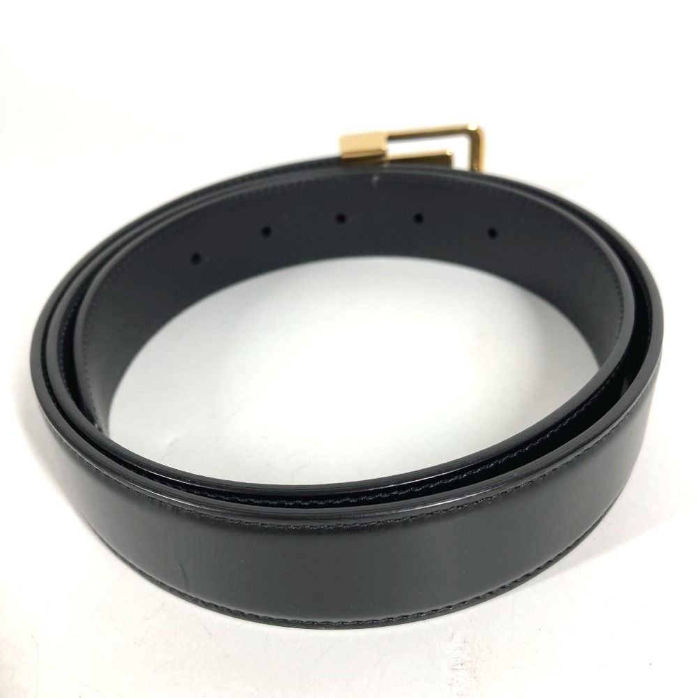 Saint Laurent Paris Belt Logo la 66 Buckle Leather Black
