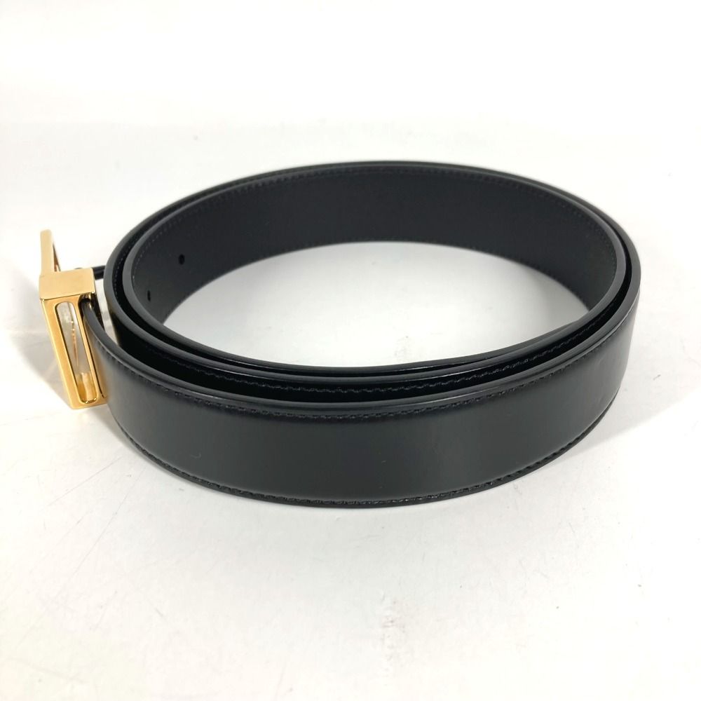 Saint Laurent Paris Belt Logo la 66 Buckle Leather Black