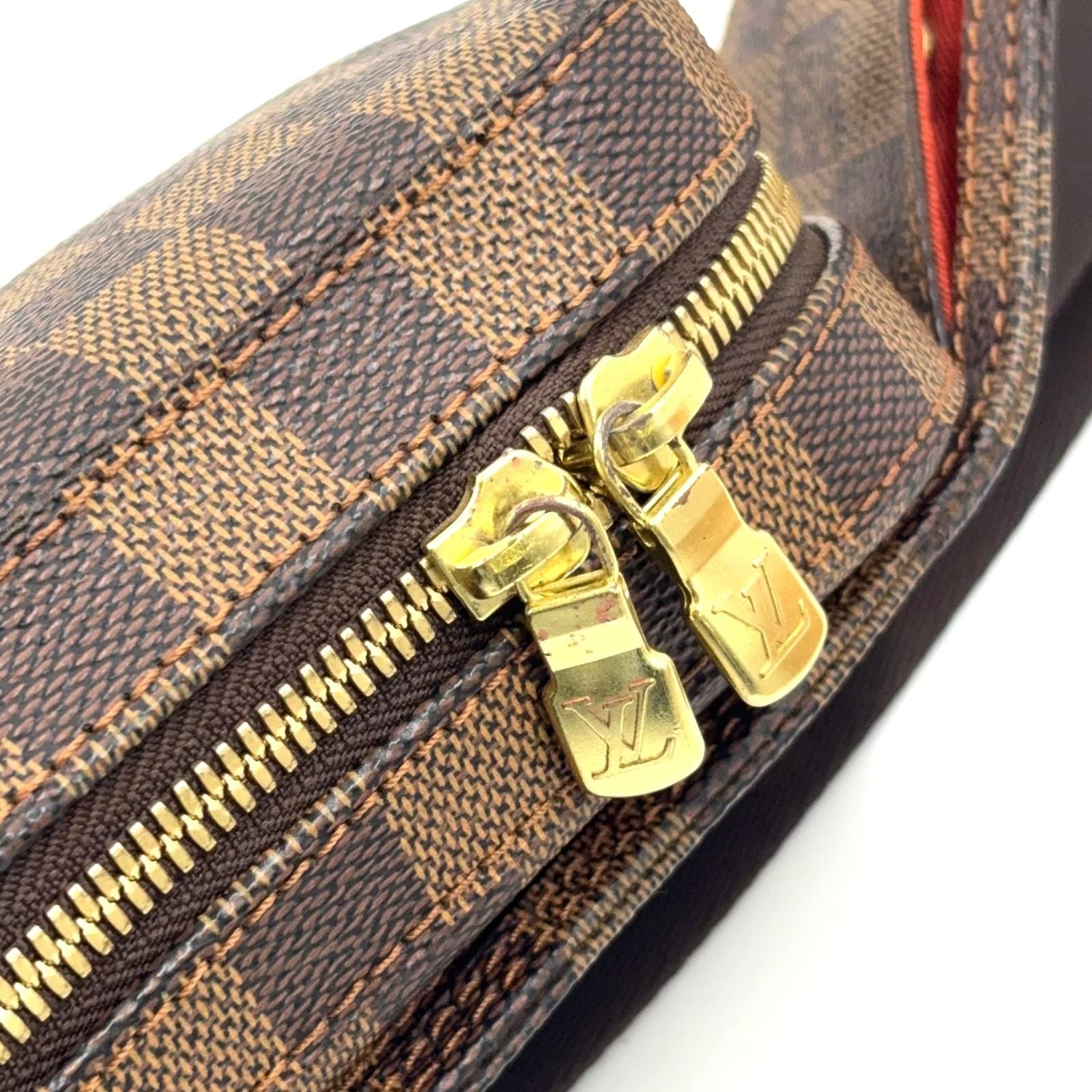 Louis Vuitton Damier Geronimos Leather Brown Belt Bag Gold