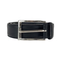 Prada 90 Black Silver Leather Belt