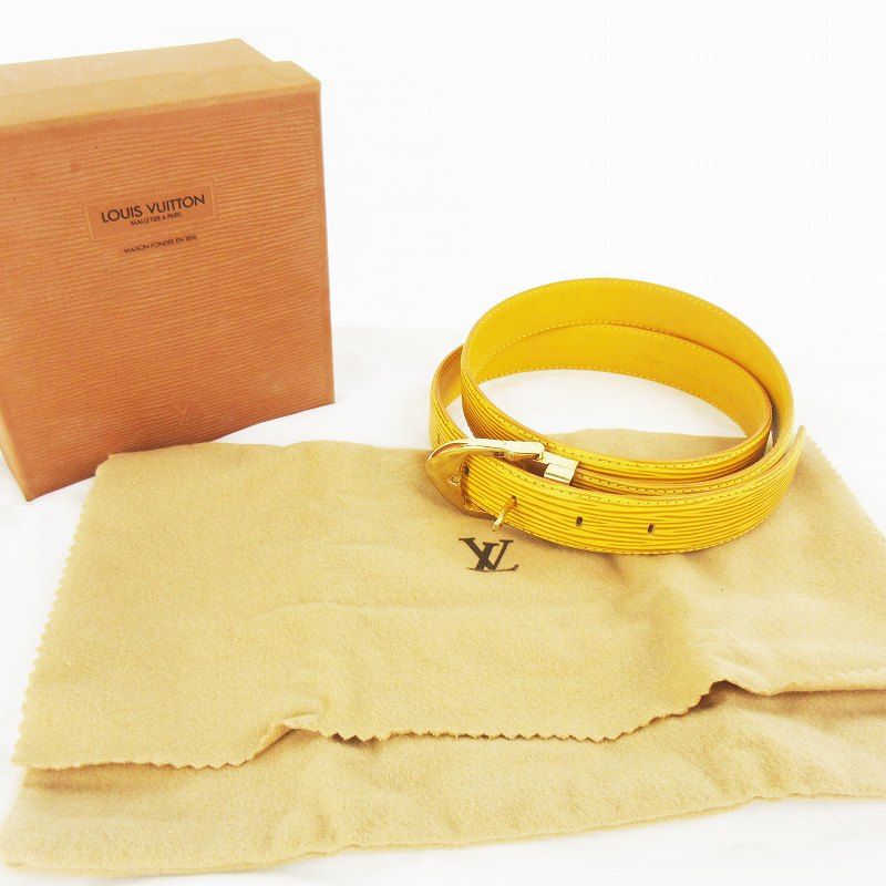 Louis Vuitton Epi Ceinture Plain Belt 85 34 Tassili Yellow Gold Leather