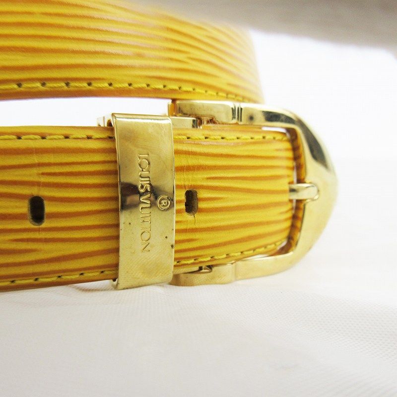 Louis Vuitton Epi Ceinture Plain Belt 85 34 Tassili Yellow Gold Leather