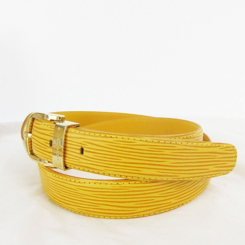 Louis Vuitton Epi Ceinture Plain Belt 85 34 Tassili Yellow Gold Leather