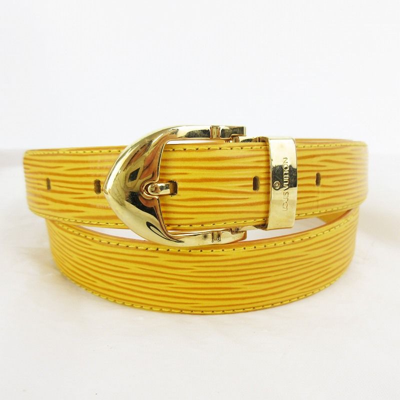 Louis Vuitton Epi Ceinture Plain Belt 85 34 Tassili Yellow Gold Leather