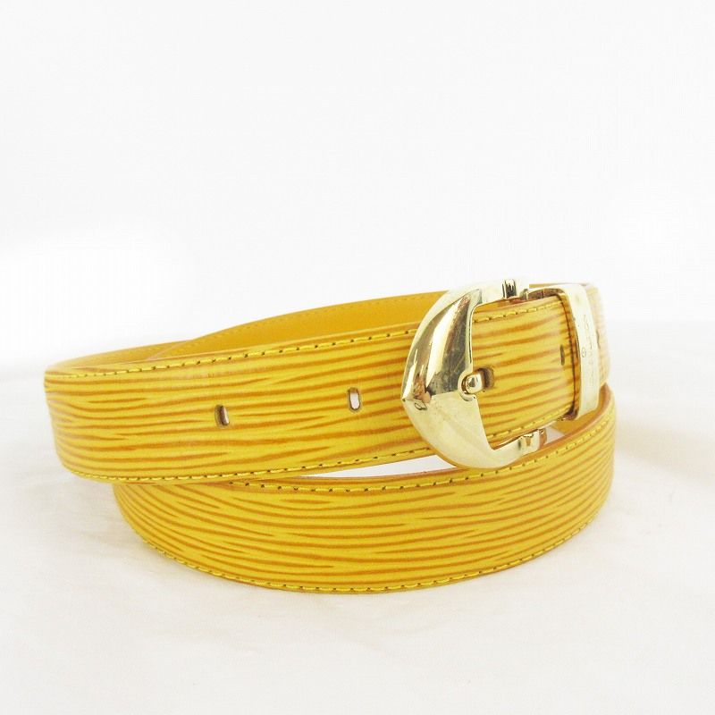 Louis Vuitton Epi Ceinture Plain Belt 85 34 Tassili Yellow Gold Leather